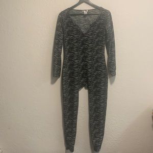 Fashion Nova | Pajama Onesie | Black & White | Size Medium